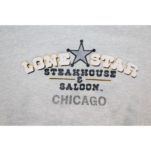 Vintage Lone Star Steakhouse & Saloon Chicago Sweatshirt Puff Print Size XL USA - Picture 2 of 4